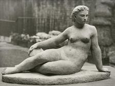 Sculpture by Karin Jonzen of a female nude, Festival of Britain, South Bank, London, 1951