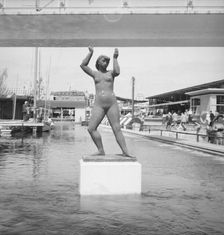 Sculpture by Karin Jonzen of a female nude, Festival of Britain, South Bank, London, 1951. Artist: MW Parry