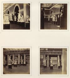 [Sculpture Court Flanked by Torso of Marsyas and Sacrificial Altar; Sculpture Court wi..., ca. 1859. Creator: Attributed to Philip Henry Delamotte