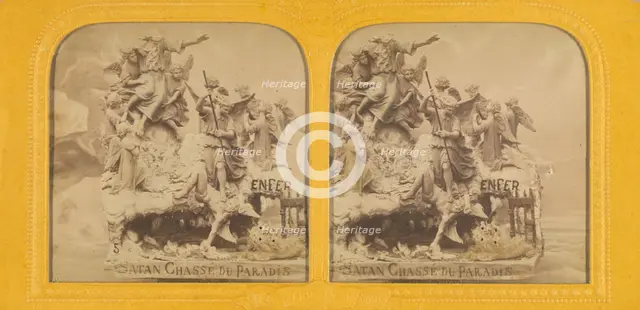 Sculpture entitled \Satan Chasse du Paradis\, 1860s. Creator: Adolphe Block.