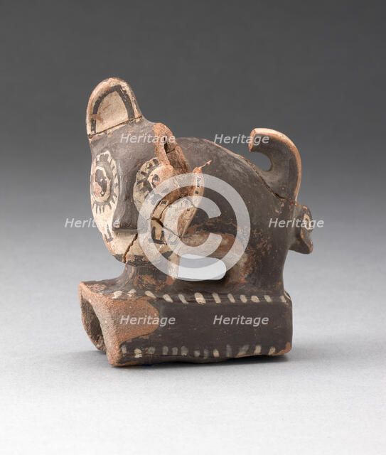 Sculpture Fragment of Feline Standing on Rectangular Form, A.D. 1000/1470. Creator: Unknown.