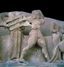 Sculpture from the pediment of the Siphnian treasury, 6th century BC