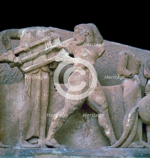 Sculpture from the pediment of the Siphnian treasury, 6th century BC. Artist: Unknown