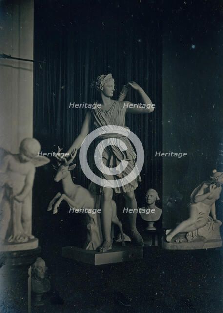 Sculpture Gallery, Boston Athenaeum, ca. 1855. Creators: Josiah Johnson Hawes, Albert Sands Southworth.