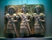 Sculpture in high relief of gods, Palmyra, c2nd - 1st century BC
