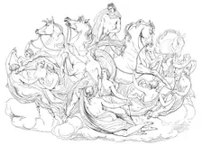 Sculpture prize - "The Hours leading the Horses of the Sun", - by Mr. A. Brown, 1845. Creator: Unknown