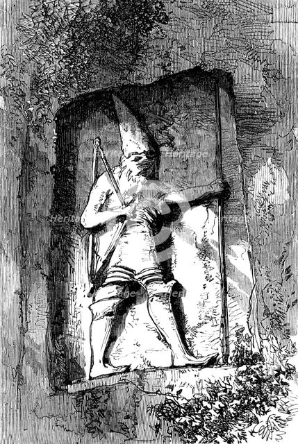 Sculptured figure at Nymphi, near Smyrna, 1880. Creator: Unknown.