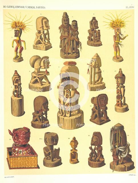 Sculptures from Dutch New Guinea, 1893. Creator: Unknown.