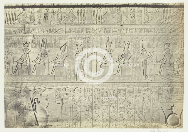 Sculptures from the Outer Wall, Dendera, 1857. Creator: Francis Frith.