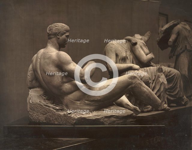 Sculptures from the Parthenon, British Museum, c. 1870s. Creator: Adolphe Braun (French, 1812-1877).