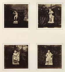 [Sculptures of a Dancing Faun, a Neapolitan Improvisatore, Homer, and Thucydides], ca. 1859. Creator: Attributed to Philip Henry Delamotte