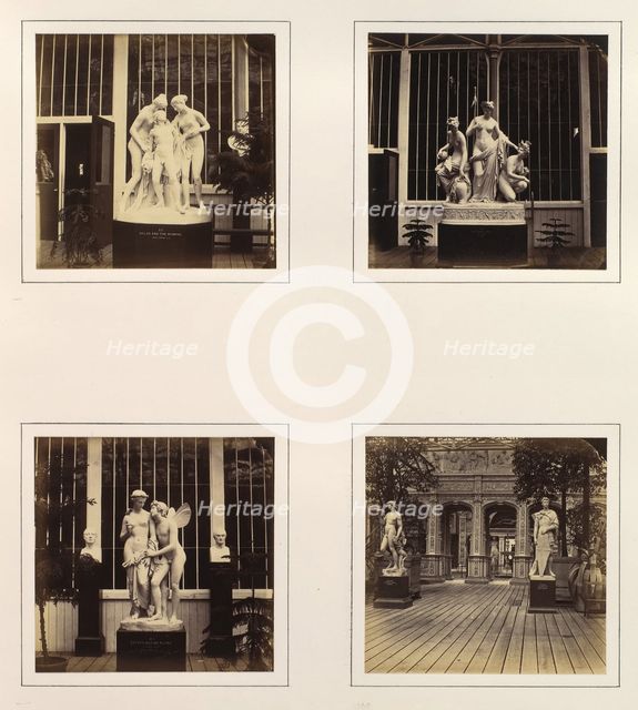 [Sculptures of Hylas and the Nymphs, Allegorical Figures of the Three Fates, Zephyr wo..., ca. 1859. Creator: Attributed to Philip Henry Delamotte.