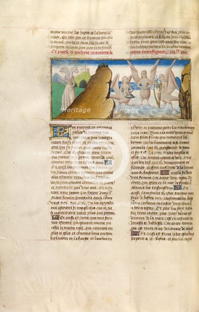 Scylla and Sirens; Miroir Historial, about 1475. Creator: Unknown.