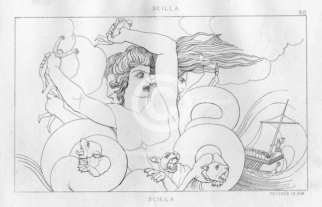 Scylla, the sea monster, c1833. Creator: Unknown.