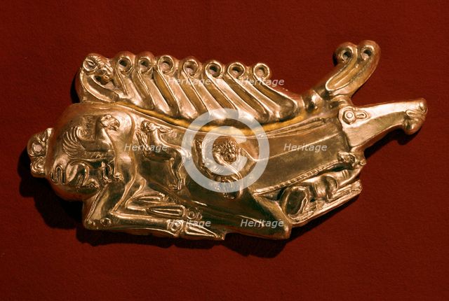 Scythian gold stag plaque, 4th century BC Artist: Unknown