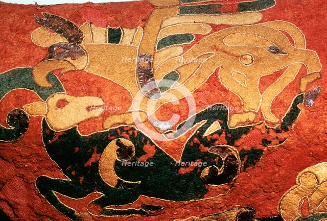 Scythian saddle-cover with applied felt decoration, 5th century BC. Artist: Unknown