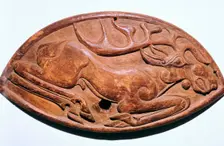 Scythian wooden facing of a saddle-arch, 5th century BC