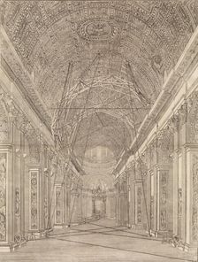 Scaffolding Erected for the Restoration of the Vault in St. Peter's Basilica: Overview..., ca. 1773. Creator: Giacomo Sangermano
