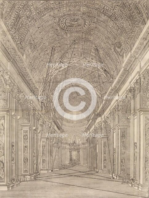 Scaffolding Erected for the Restoration of the Vault in St. Peter's Basilica: Overview..., ca. 1773. Creator: Giacomo Sangermano.