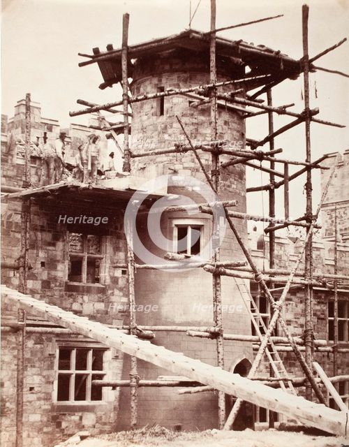 Scaffolding - Liviesmore Castle, Printed 1862 circa. Creator: Francis Edmund Currey.