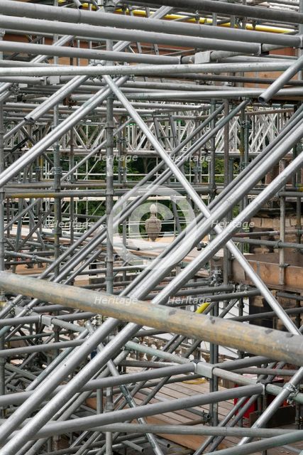 Scaffolding, Wentworth Woodhouse, Wentworth Park, Rotherham, South Yorkshire, 2019. Creator: James O Davies.