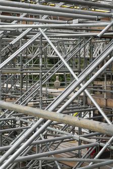 Scaffolding, Wentworth Woodhouse, Wentworth Park, Rotherham, South Yorkshire, 2019. Creator: James O Davies