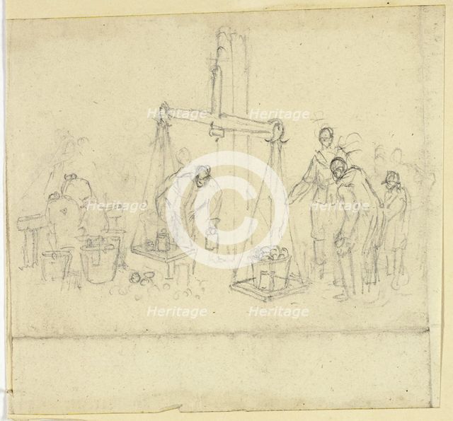 Scales at Market, n.d. Creator: William Henry Pyne.