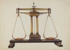 Scales for Weighing Gold, c. 1940. Creator: Robert W.R. Taylor