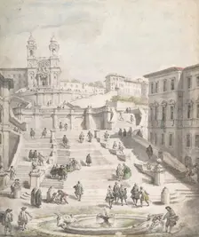 Scalinata della Trinità dei Monti, ca. 1756-58. Creator: Giovanni Paolo Panini