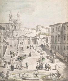 Scalinata della Trinità dei Monti, ca. 1756-58. Creator: Giovanni Paolo Panini