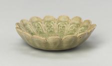 Scalloped Dish with Stylized Floral Sprays and Sickle-Leaf Scrolls, 12th/13th century. Creator: Unknown