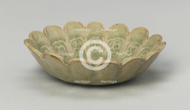 Scalloped Dish with Stylized Floral Sprays and Sickle-Leaf Scrolls, 12th/13th century. Creator: Unknown.