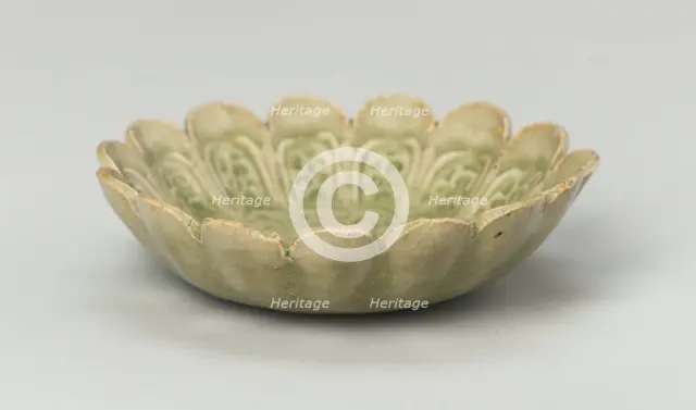 Scalloped Dish with Stylized Floral Sprays and Sickle-Leaf Scrolls, 12th/13th century. Creator: Unknown.