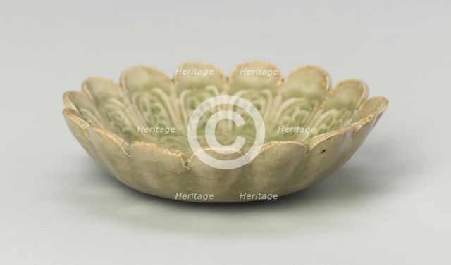 Scalloped Dish with Stylized Floral Sprays and Sickle-Leaf Scrolls, 12th/13th century. Creator: Unknown.