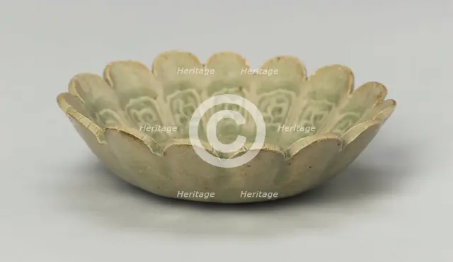 Scalloped Dish with Stylized Floral Sprays and Sickle-Leaf Scrolls, 12th/13th century. Creator: Unknown.