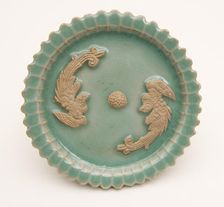Scalloped-Rim Dish with Confronted Phoenixes and Floral Stamen, Yuan dynasty (1271-1368). Creator: Unknown