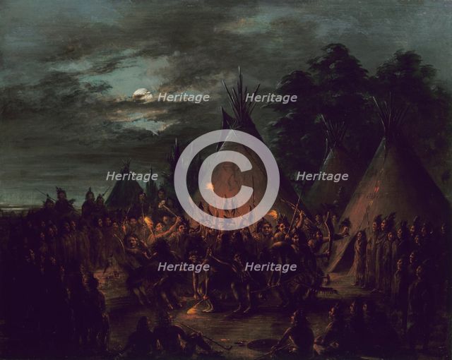 Scalp Dance, Sioux, 1845-1848. Creator: George Catlin.