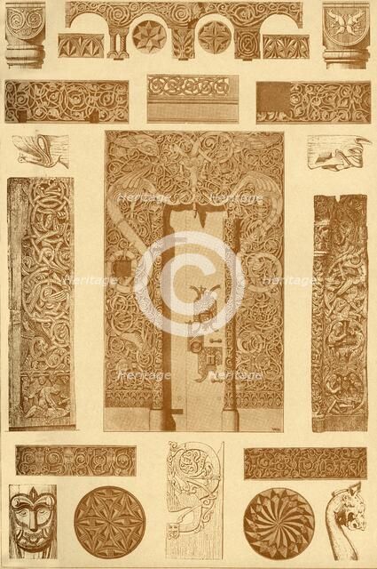 Scandinavian wood-carvings, (1898). Creator: Unknown.