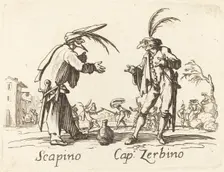 Scapino and Cap. Zerbino. Creator: Unknown