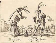 Scapino and Cap. Zerbino, c. 1622. Creator: Jacques Callot