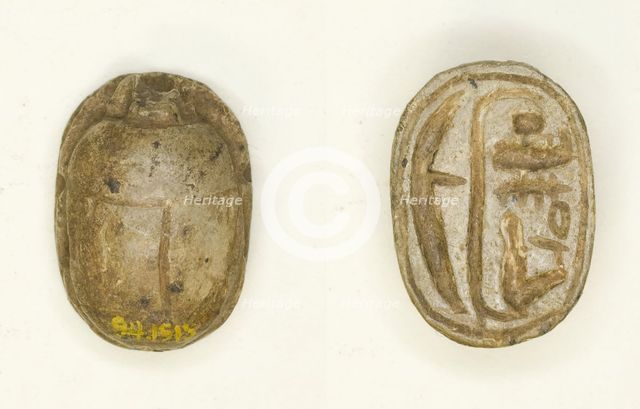 Scarab: Menmaatra (Sety I), Egypt, New Kingdom, Dynasty 19, Reign of Sety I (about 1294-1279 BCE). Creator: Unknown.