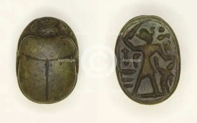 Scarab: Menkheperra (Thutmose III), Egypt, New Kingdom, Dynasty 18, Reign of Thutmose III... Creator: Unknown.