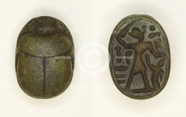 Scarab: Menkheperra (Thutmose III), Egypt, New Kingdom, Dynasty 18, Reign of Thutmose III... Creator: Unknown.