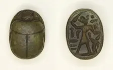 Scarab: Menkheperra (Thutmose III), Egypt, New Kingdom, Dynasty 18, Reign of Thutmose III... Creator: Unknown