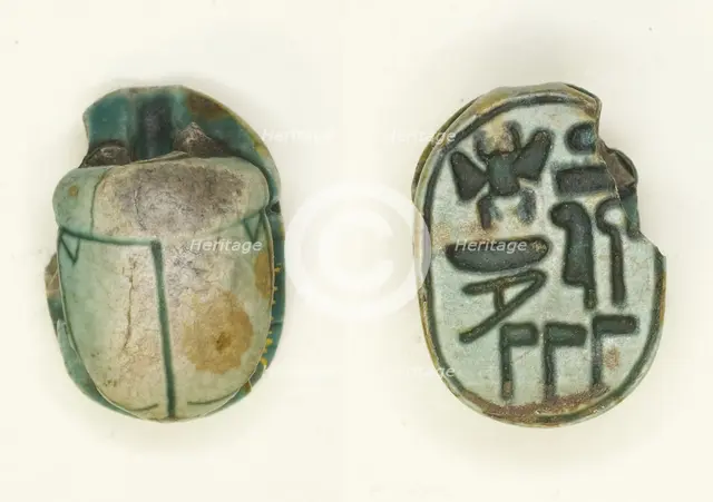 Scarab: Menkheperra (Thutmose III), Egypt, New Kingdom, Dynasty 18, Reign of Thutmose III... Creator: Unknown.