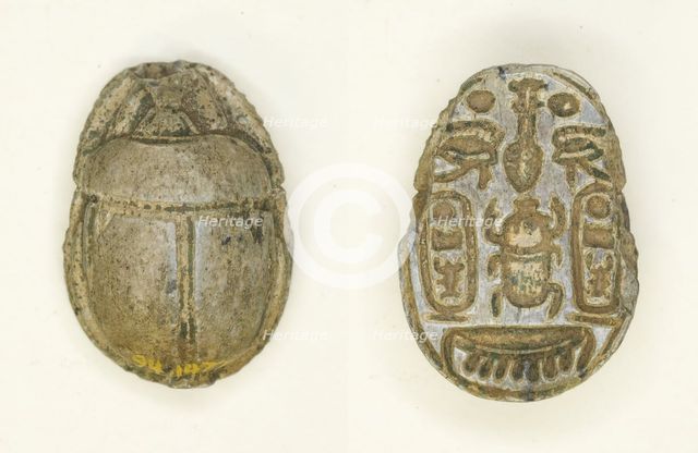 Scarab: Menkheperra (Thutmose III), Egypt, New Kingdom, Dynasty 18, Reign of Thutmose III... Creator: Unknown.