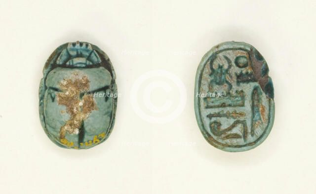 Scarab: Menkheperra (Thutmose III), Egypt, New Kingdom, Dynasty 18, Reign of Thutmose III... Creator: Unknown.