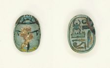 Scarab: Menkheperra (Thutmose III), Egypt, New Kingdom, Dynasty 18, Reign of Thutmose III... Creator: Unknown