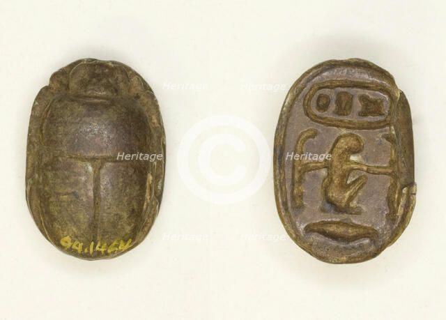 Scarab: Menkheperra (Thutmose III), Egypt, New Kingdom, Dynasty 18, Reign of Thutmose III... Creator: Unknown.