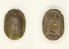 Scarab: Menkheperra (Thutmose III), Egypt, New Kingdom, Dynasty 18, Reign of Thutmose III... Creator: Unknown